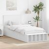 vidaXL Bed Frame with Shelf Manual White 75 x 190 cm Engineered Wood