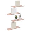 vidaXL Floating Shelf Wall-mounted 4 pcs Pink 40 x 8.5 x 2.5 cm Steel