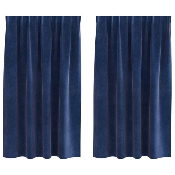 vidaXL Blackout Curtains 2 pcs Dark Blue 140 x 175 cm Velvet