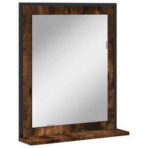 vidaXL Bathroom Mirror with Shelf Smoked Oak 50x12x60 cm Engineered Wood