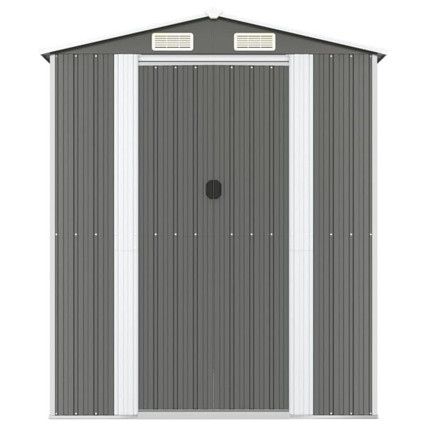 vidaXL Garden Shed Light Grey 192x772x223 cm Galvanised Steel
