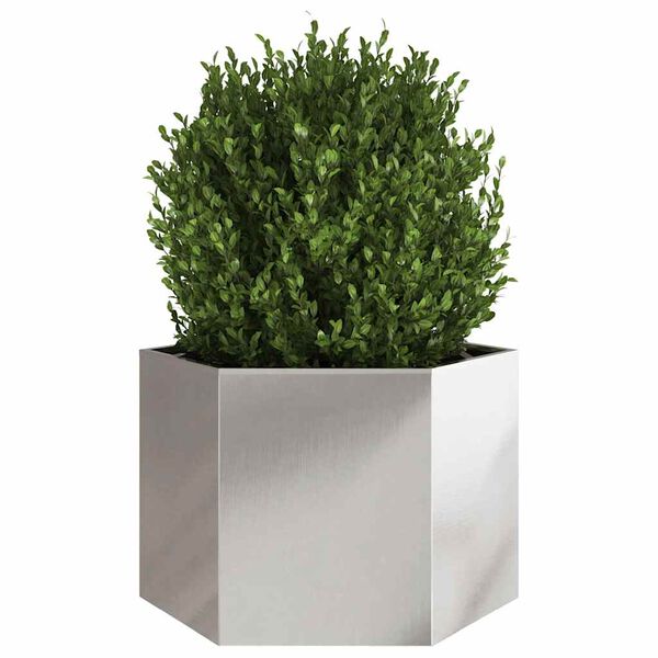 vidaXL Garden Planter Hexagon 69x60x45 cm Stainless Steel