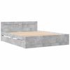vidaXL Bed Frame with Headboard without Mattress Concrete Grey 150x200 cm King Size