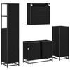 vidaXL Bathroom Furniture Set 4 pcs Black Oak Engineered Wood