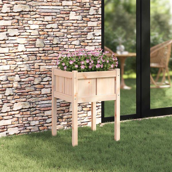 vidaXL Garden Planter Nature 50 x 50 x 70 cm Solid Pine Wood
