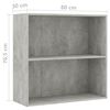vidaXL 2-Tier Book Cabinet Concrete Grey 80x30x76.5 cm Engineered Wood