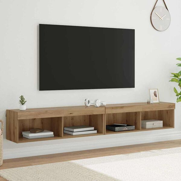 vidaXL TV Wall Cabinets Panama 2 pcs Artisan Oak 100 x 30 x 30 cm