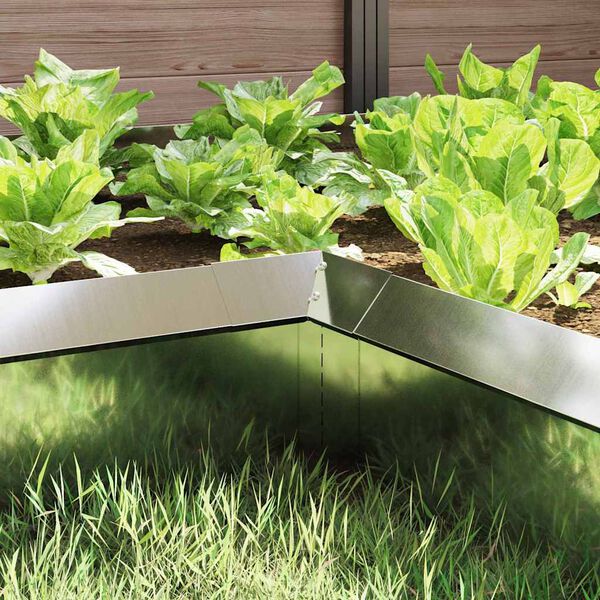 vidaXL Snail Fence 4 pcs Silver 10 x 10 x 25 cm Galvanised Steel