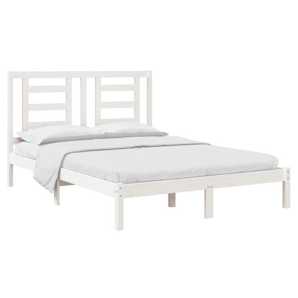 vidaXL Bed Frame without Mattress White 140x200 cm Solid Wood Pine