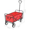 vidaXL Folding Hand Trolley Steel Red