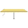 vidaXL Freestanding Manual Retractable Awning 500x300 cm Yellow/White