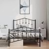 vidaXL Metal Bed Frame without Mattress with Footboard Black 100x200cm