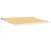 vidaXL Retractable Awning Yellow and White 4.5x3 m Fabric and Aluminium