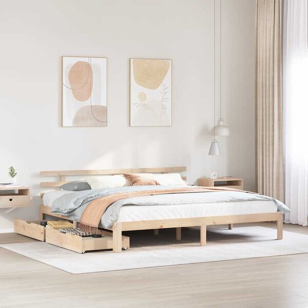 vidaXL Bed Frame with Drawers without Mattress 200x200 cm