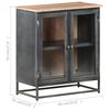 vidaXL Sideboard Grey 60x35x70 cm Solid Acacia Wood and Steel