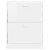 vidaXL Shoe Cabinet High Gloss White 59x17x81 cm Engineered Wood