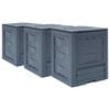 vidaXL Garden Composters 3 pcs Grey 60x60x73cm 780 L