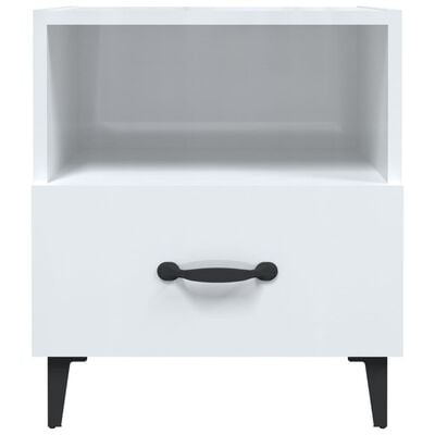 vidaXL Bedside Cabinet High Gloss White Engineered Wood