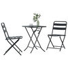 vidaXL Bistro Set Folding 3 pcs Anthracite Steel