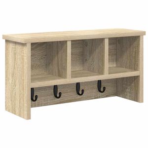 vidaXL Wall-Mounted Coat Rack with Shelf Sonoma Oak 50 x 16 x 26 cm