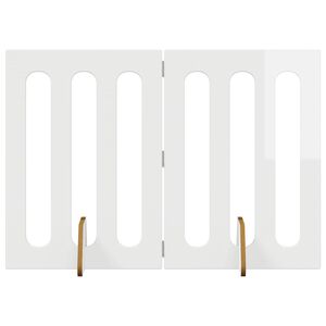 vidaXL Folding Pet Fence 2 pcs High Gloss White 100.5 x 38 x 70 cm