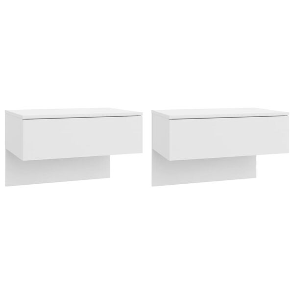 vidaXL Wall-mounted Bedside Cabinets 2 pcs White