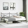vidaXL Daybed with Trundle without Mattress Black 100x200 cm Steel