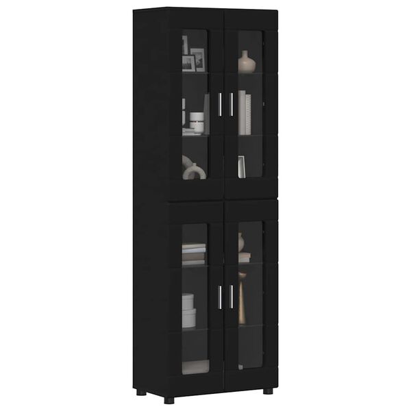 vidaXL Highboard FLORIN Black 60 x 35 x 182 cm Engineered Wood