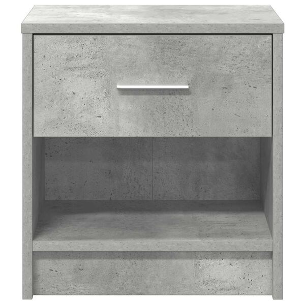 vidaXL Bedside Cabinet with Drawer Concrete Grey 39x28x41 cm
