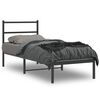 vidaXL Metal Bed Frame without Mattress with Headboard Black 75x190cm