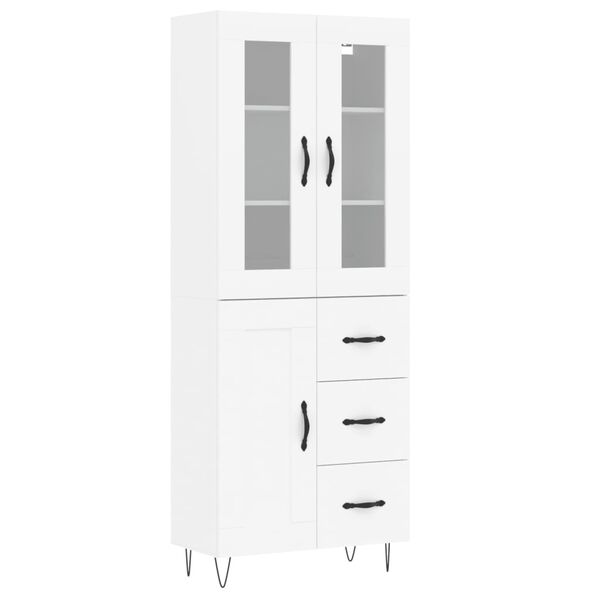 vidaXL Highboard White 69.5x34x180 cm Engineered Wood