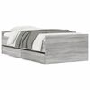 vidaXL Bed Frame without Mattress Grey Sonoma 75x190 cm Small Single Small Single