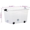 vidaXL Storage Boxes with Wheels & Lids 5 pcs Transparent 60 L