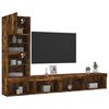 vidaXL 4 Piece TV Wall Units with LED Smoked Oak Engineered Wood