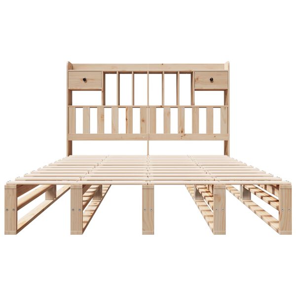 vidaXL Bookcase Bed without Mattress 140x200 cm Solid Wood Pine