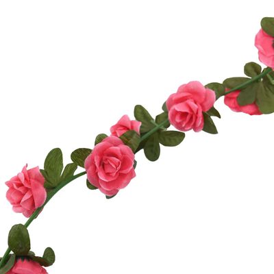vidaXL Artificial Flower Garlands 6 pcs Red Pink 240 cm