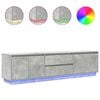 vidaXL TV Cabinet with LED Lights Concrete Grey 193.5x41x50 cm