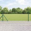 vidaXL Fence with Post Green 0.6 x 25 m Steel and PVC