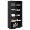 vidaXL Wardrobe with Shelf Black Oak 100 x 50x 200 cm Engineered Wood