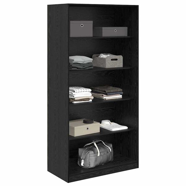 vidaXL Wardrobe with Shelf Black Oak 100 x 50x 200 cm Engineered Wood