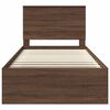 vidaXL Bed Frame with Headboard Brown Oak 100 x 200 cm Solid Pine Wood