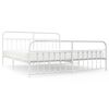 vidaXL Metal Bed Frame without Mattress with Footboard White 193x203cm