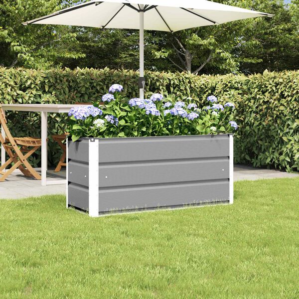 vidaXL Planter Light Grey 100 x 40 x 45 cm Steel