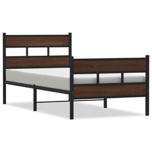 vidaXL Bed Frame without Mattress with Headboard and Footboard 107x203 cm