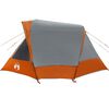 vidaXL Family Tent Cabin 6-Person Grey and Orange Waterproof