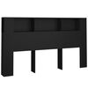 vidaXL Headboard Cabinet Black 180x18.5x104.5 cm
