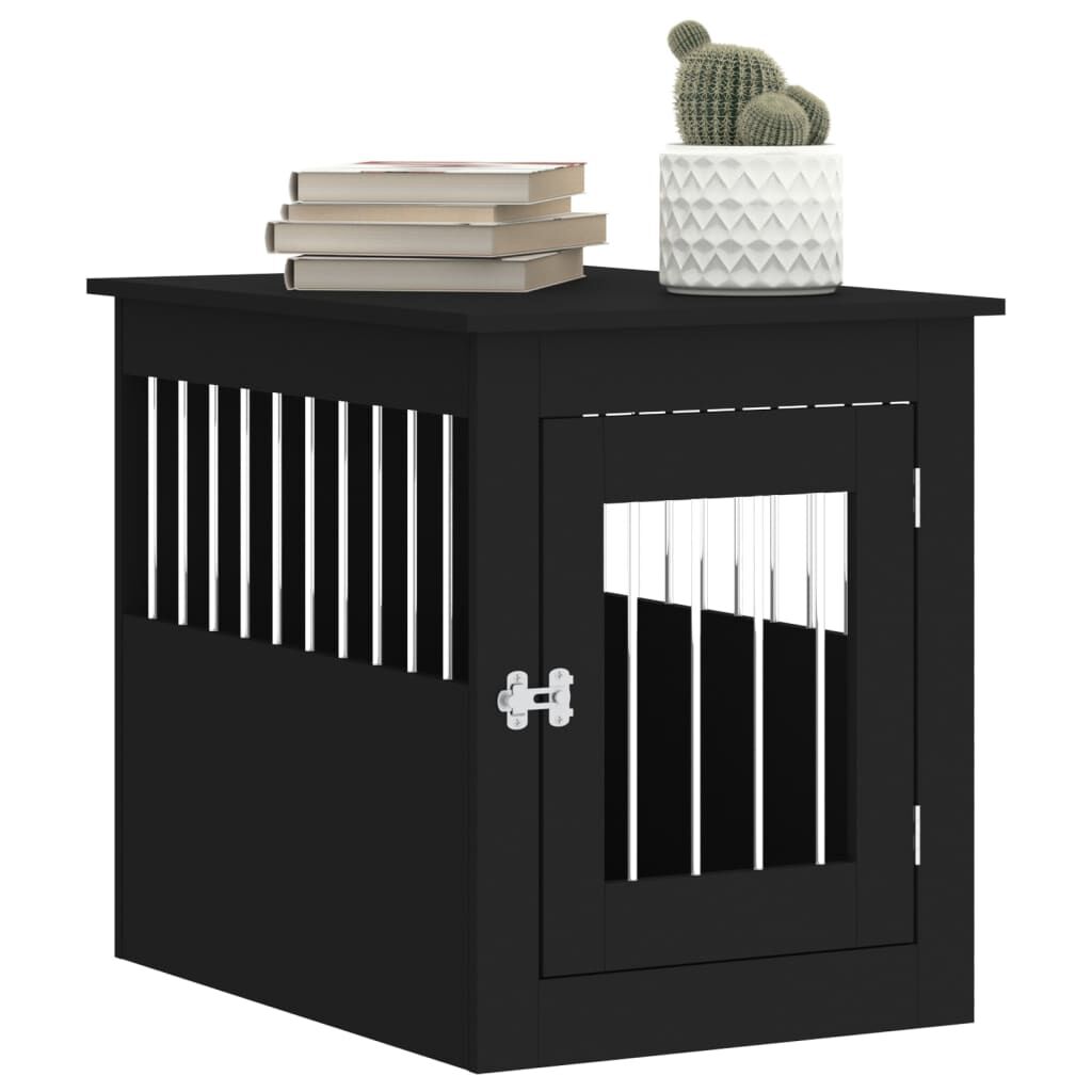 Black dog crate end table clearance