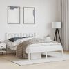 vidaXL Metal Bed Frame without Mattress with Headboard White 140x200cm