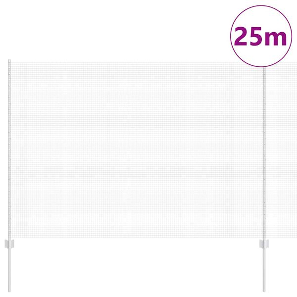 vidaXL Fence and Post Silver 1.6 x 25 m Steel