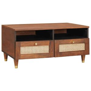 vidaXL Coffee Tables Brown 80 x 54 x 40 cm Cane and solid mango wood